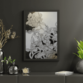 100% Hand Made Stipple Paintings in Art 'Strength in Lines' for Wall Decor