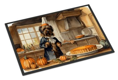 NEW Briard Fall Kitchen Pumpkins Doormat Front Door Mat Indoor Outdoor Rugs for Entryway, Non Slip Washable Low Pile, 18H X 27W