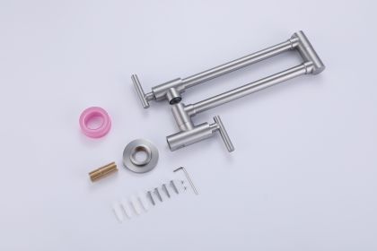 Round double handle folding wall hanging kitchen faucet